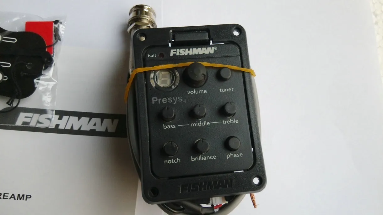 Fishman Pickups Pressys 201 PREAMP EQ TUNER PIEZOピックアップイコライザーシステムアコースティックギターピックアップ3159014