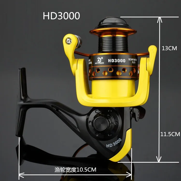 معدل سرعة 5.2: 1 المعادن الغزل fishings بكرة HD1000-7000 الغزل بكرات المحيط البحر قارب الجليد الصيد معالجة الألومنيوم الصيد 12 محور k002