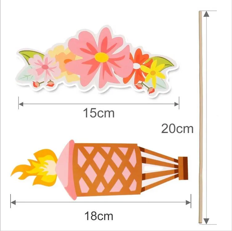 21 Pièces Flamingo Tropical Summer Poule Photo Booth Props Hawaii Carnaval Fête Décoration Photobooth Anniversaire Fournitures G917