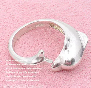 Dolphin Ring Fashion Jewelry Cute Open Silver Color Gold Color Band Rings Wholesale Gift New Party