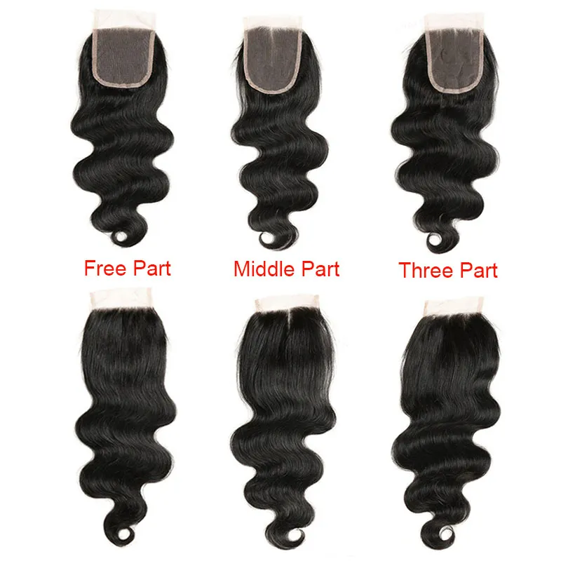 Peruvian Body Wave Hårbuntar med spetslås Obearbetat Remy Human Hair Weave med stängning Billiga Remy Human Hair Extensions