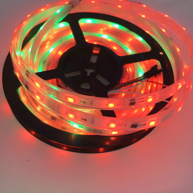 WS2811 LED-remsa 5050 SMD RGB 30 / 60LEDS / M 5m DC 12V Dream Magic Färg Adresserbar Digital Tape 1 IC Control 3 LED