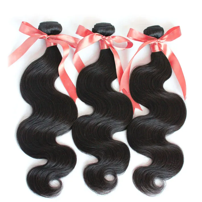 最高品質のブラジルの髪8-28インチのバージンの人間の髪の伸びの完璧な波状のブラジルのボディウェーブ織り3pcs /ロット天然髪の束
