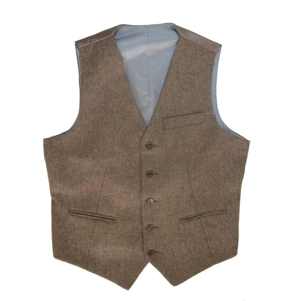 New V Neck Brown Mens 웨딩 조끼 외부웨어 신랑 맨 Vest Realtree Spring Comouflage Slim Fit Mens Wedding Party Dinner Vesss5346005