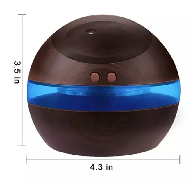 300 ml USB ultradźwiękowy aromat nawilżający dyfuzor dyfuzer Mist Mist z niebieskim światłem LED8681836