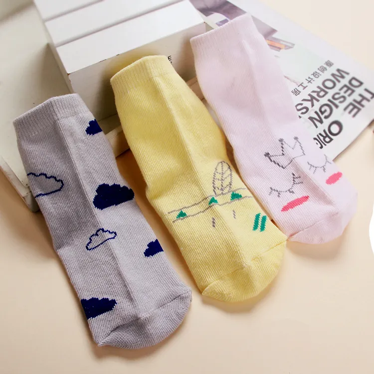 Spring & Fall Style Kids Socks Cartoon Cotton Baby Socks Cute Cat Fox Pattern Ankle Sock For Children /Color