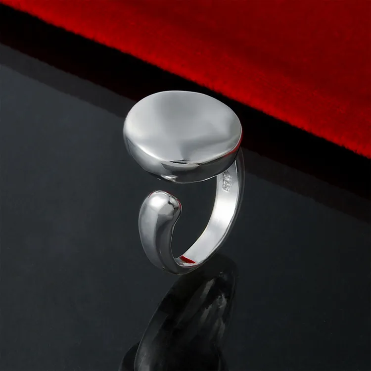 Fabrik Direkter Großhandel Schnappschmuck 925 Sterling Silber Ring Eröffnung der festen O Mode Sterling Silber Ring