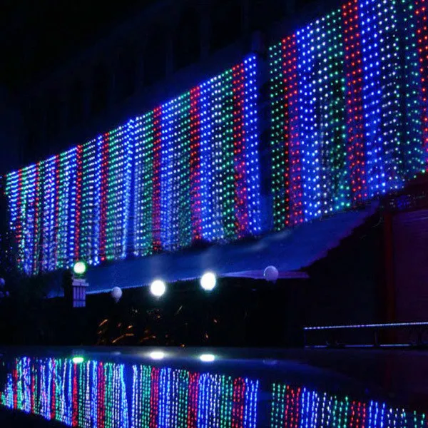 カーテンライトクリスマスライト10 * 3m 10 * 4m 10 * 5m Led Twinkle照明クリスマス弦の妖精の結婚式のカーテンの背景パーティーのクリスマスのストリップ