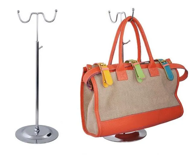 suporte de exibição de bolsas femininas rack de exibição de metal ajustável suporte de gancho peruca bolsa chapéu lenço de seda loja de roupas pro305n