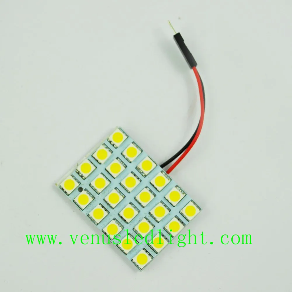 Aydınlatma Ampuller Dome Festoon Araba LED İç Panel Işık 24SMD 5050 Oto Okuma Işıkları ile T10 / BA9S / Festoon