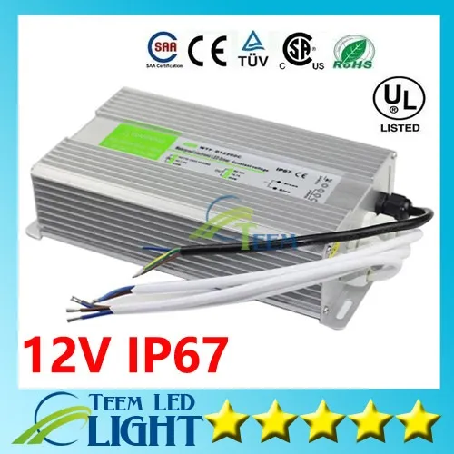 X20 AC 110-240V till DC 12V 15W - 200W Vattentät IP67 Elektronisk förare Utomhus Strömförsörjning LED-remsor Transformator Adapter Undervattensljus