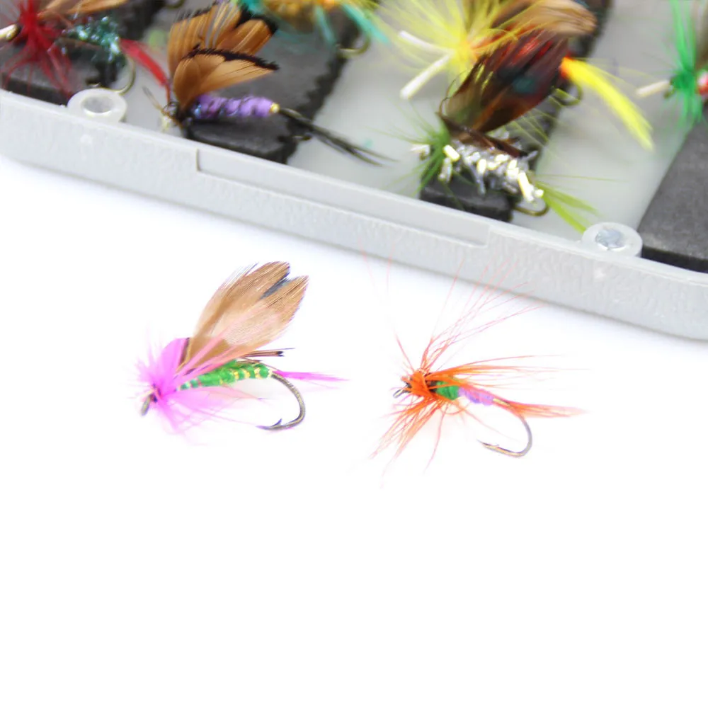 Rosewood 24st Dry Fly Fishing Lure Set With Box Artificial Trout Carp Bass Butterfly Insect Bait Freshwater Saltwater Flyfishing 7263553