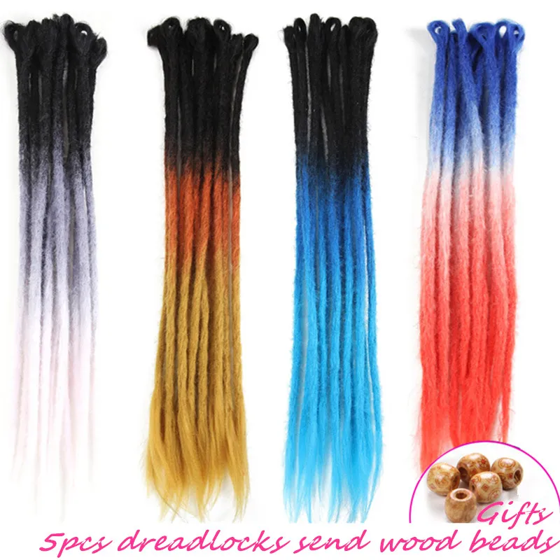 Dreadlocks 2.2usd extensões de cabelo ombre tranças de crochet sintéticas tranças de cabelo handwork colorido 22inch extensões loiras dreads