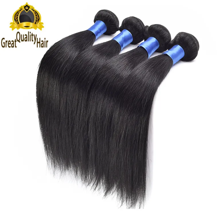 Vendite di liquidazione!! 8A 8-30 pollici capelli brasiliani malesi peruviani indiani estensioni dei capelli umani 5 pezzi capelli lisci consegna veloce