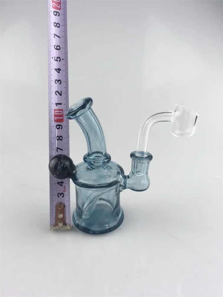 rfeUv Glasmaterial, Mini-Glasbong, berauschende Rauchpfeifen, Bohrinsel, 10 mm Glasschale