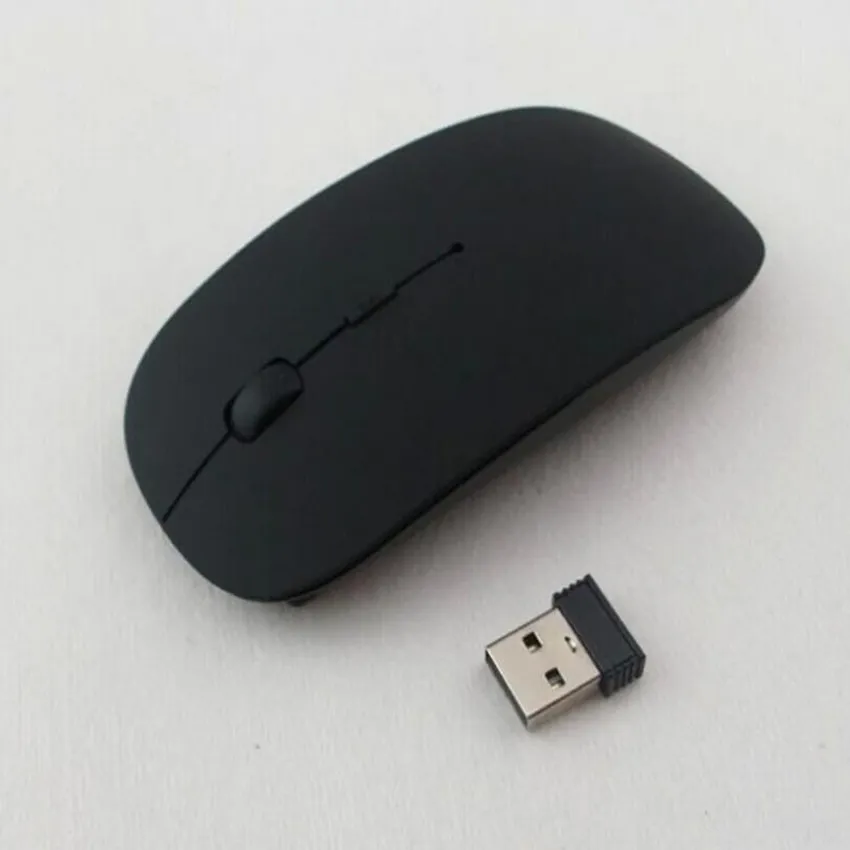 무선 마우스 울트라 얇은 USB 광학 2 4G 수신기 컴퓨터 PC 용 슈퍼 슬림 마우스 노트북 데스크탑 6 컬러 마우스 로트