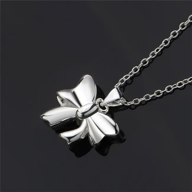 Collana in argento sterling placcato con ciondolo a forma di farfalla liscia da donna libera STSN619, collana in argento 925 moda vendita calda