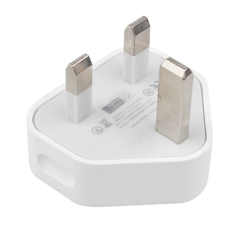 USB-Ladegerät, AC-Netzteil, Ladegerät, UK, 3-poliger Stecker, 5 V, 1 A, hochwertiges Reise-Netzteil für Samsung, Huawei, Smartphone