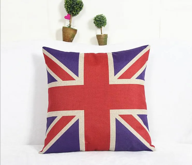 Различные британские и американские флаги наволочка мультфильм композитный белье разброс подушка чехол 42x42cm
