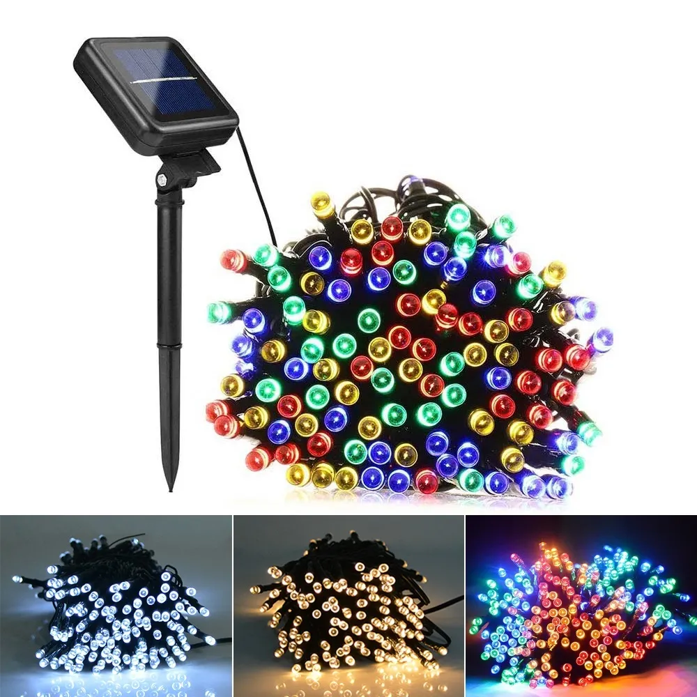 7m 12m 22m Solar Lamps LED String Lights 100/200 LEDS Outdoor Fairy