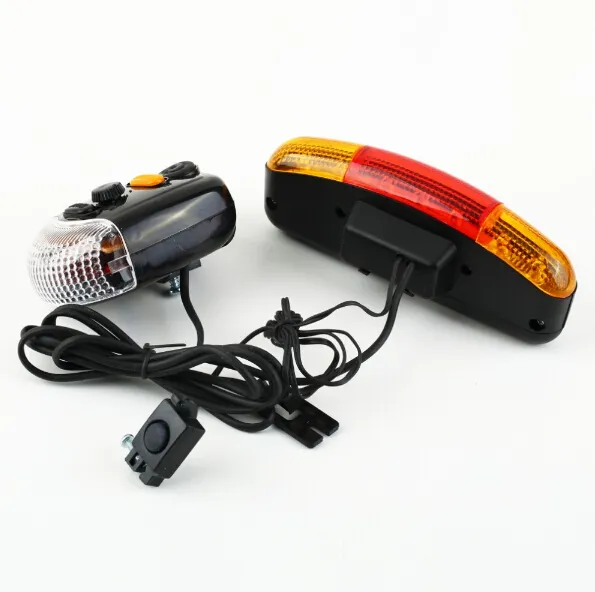 moutain bicycle turn signal directional brake light 8-sound horn bike front rear tail light 