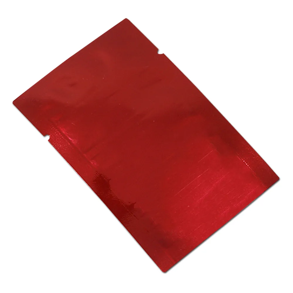 Red Aluminum Foil Vacuum Open Top Food Storage Package Bags For Nuts Snacks Tea Packing Heat Seal Mylar Pack Pouches Bag