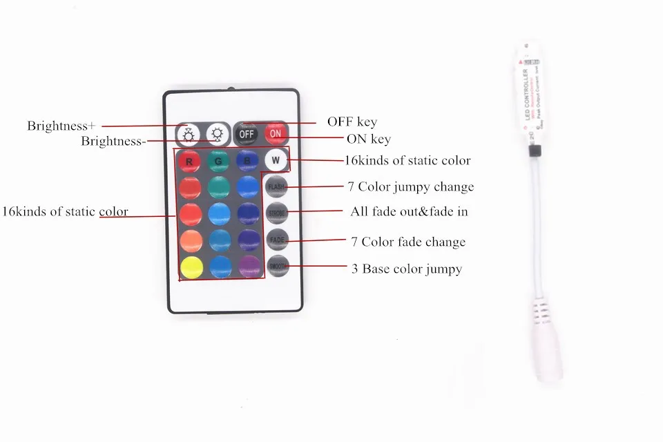 SMD 5050 Wodoodporna LED Strip Light DC12V 5M 300EDS RGB Elastyczna FITA LED LIGHT Lampka wstążka + 24Kley Controller