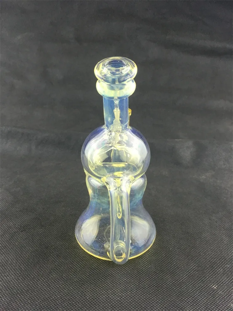 Narguilé en verre, bang de plate-forme pétrolière jaune clair gtl, pipe à fumer, joint de 14 mm sont les bienvenus sur commande