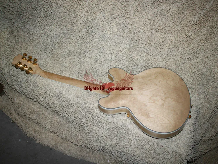 Nowa niestandardowa gitara elektryczna Natural Hollow 335 Jazz Gitara Darmowa Wysyłka