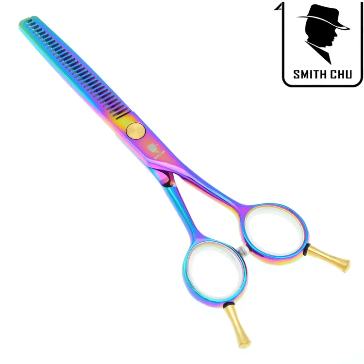 5.5 pouces SMITH CHU Haute Qualité Ciseaux De Cheveux Professionnel Amincissement Cisailles Ciseaux De Tranchant Barber Barber Salon Outils, LZS0033