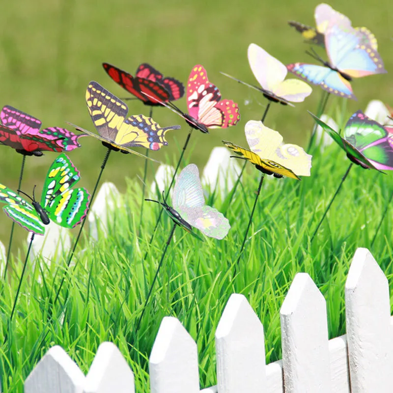 Butterfly On Sticks Popular Art Garden Vase Lawn Craft Decoration Great