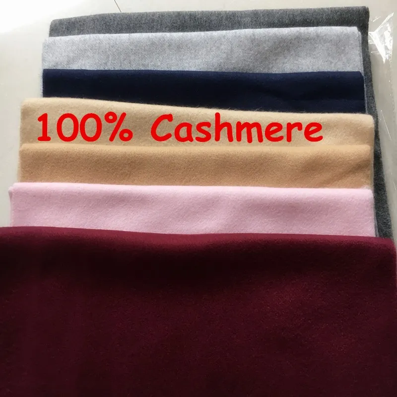 New 2018 Fashion Autumn Winter Unisex Solid Color Top 100% Cashmere Scarf Men and Women Cozy Big Size Shawls and Scarves 