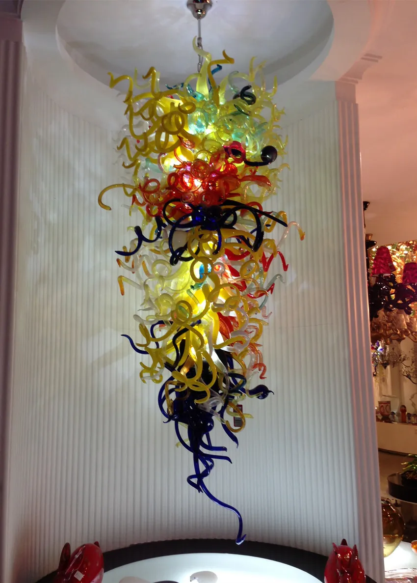 Lampor Fancy Multicolor Glass ljuskrona Energibesparande Ljusstil Färgrikt vardagsrum Hem Lobby Konst Dekorativa Stora Ljuskronor