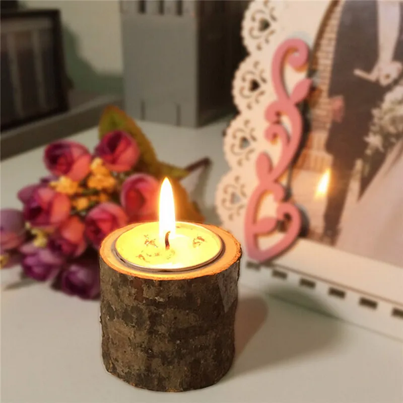 Drewniane drzewo Oddział Rustykalny Świeca Uchwyt Ślubny Dekoracji Home Candlesticks Lover Romantyczny Wishowanie Candlelight Obiad Rekwizyty