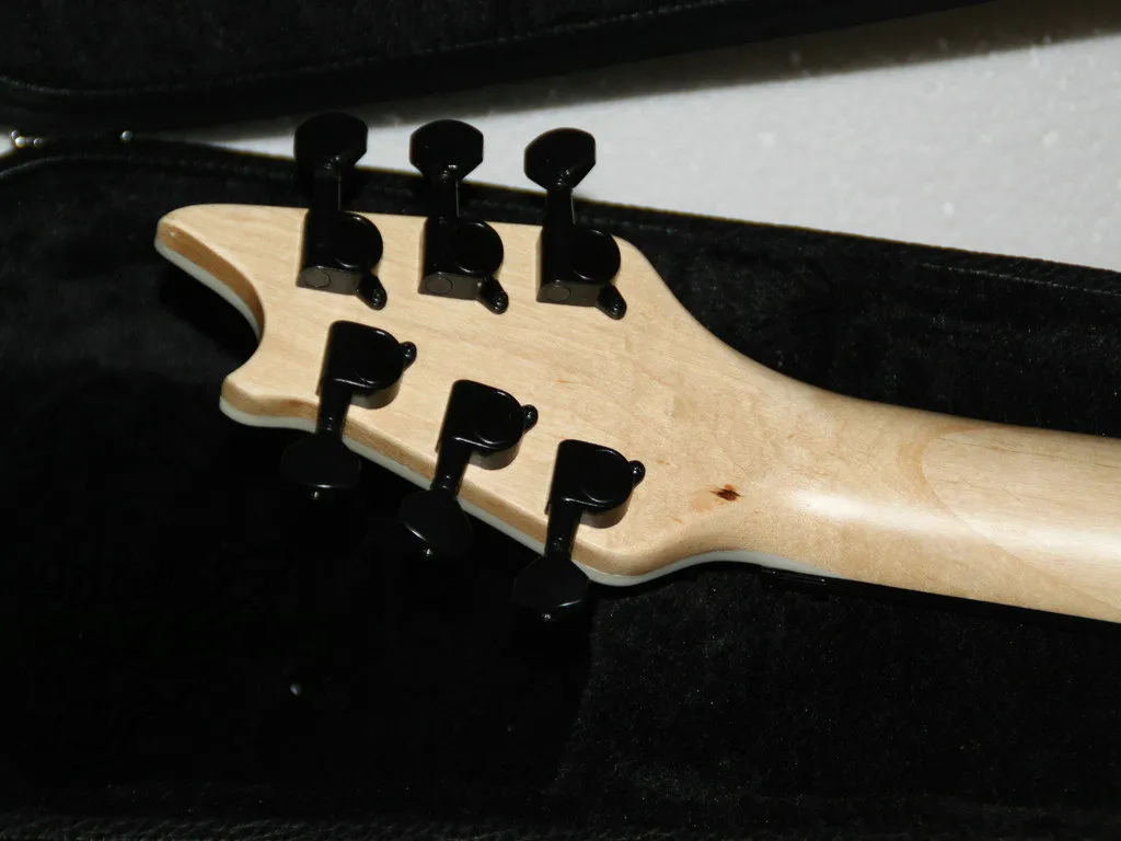 Guitare électrique à touche en ébène noir avec étui rigide, instruments de musique de haute qualité chauds A1288