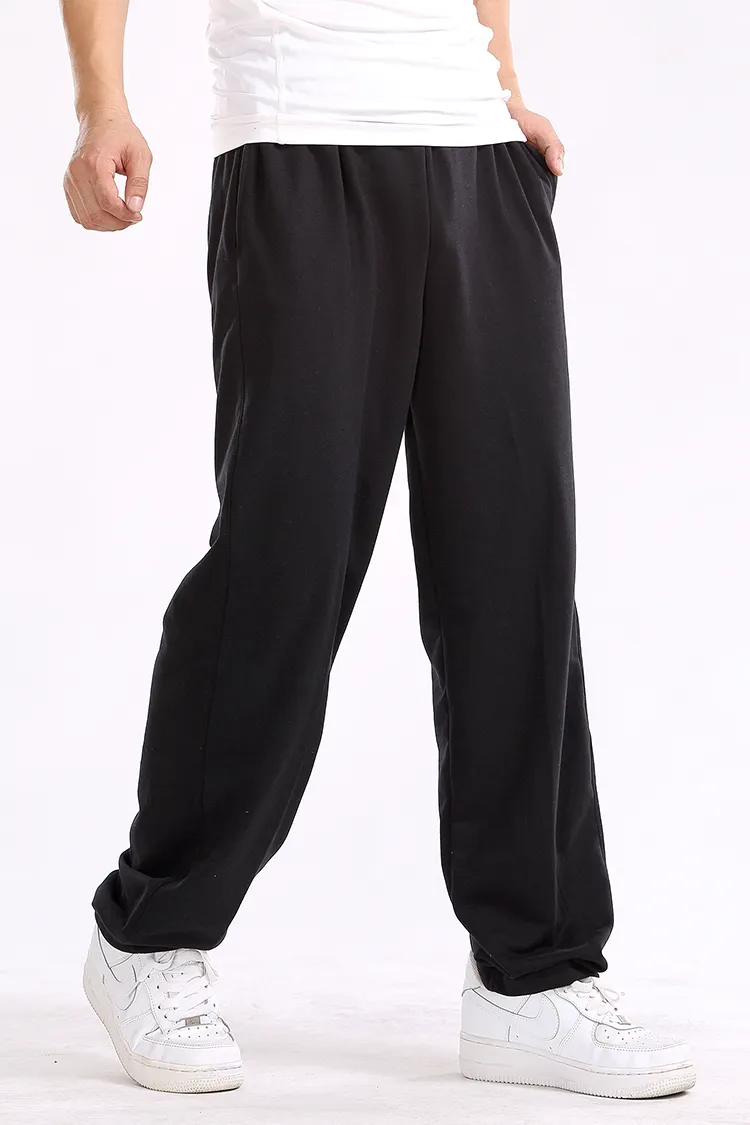 calças de moletom masculinas cropped esportivas 4XL 5XL 6XL 7XL calças de moletom cinza escuro plus size calças masculinas soltas calças compridas retas de algodão casual