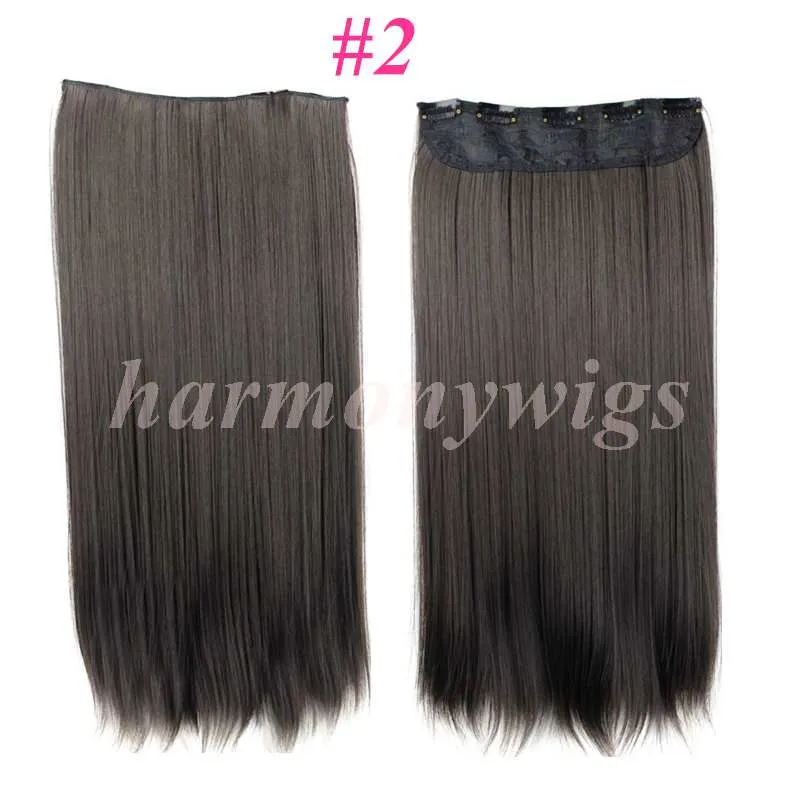 Clipe sintético no cabelo rabo de cavalo 5 clipes pedaços de cabelo em linha reta 60 CM 120g Clipe em extensões de cabelo das mulheres da moda