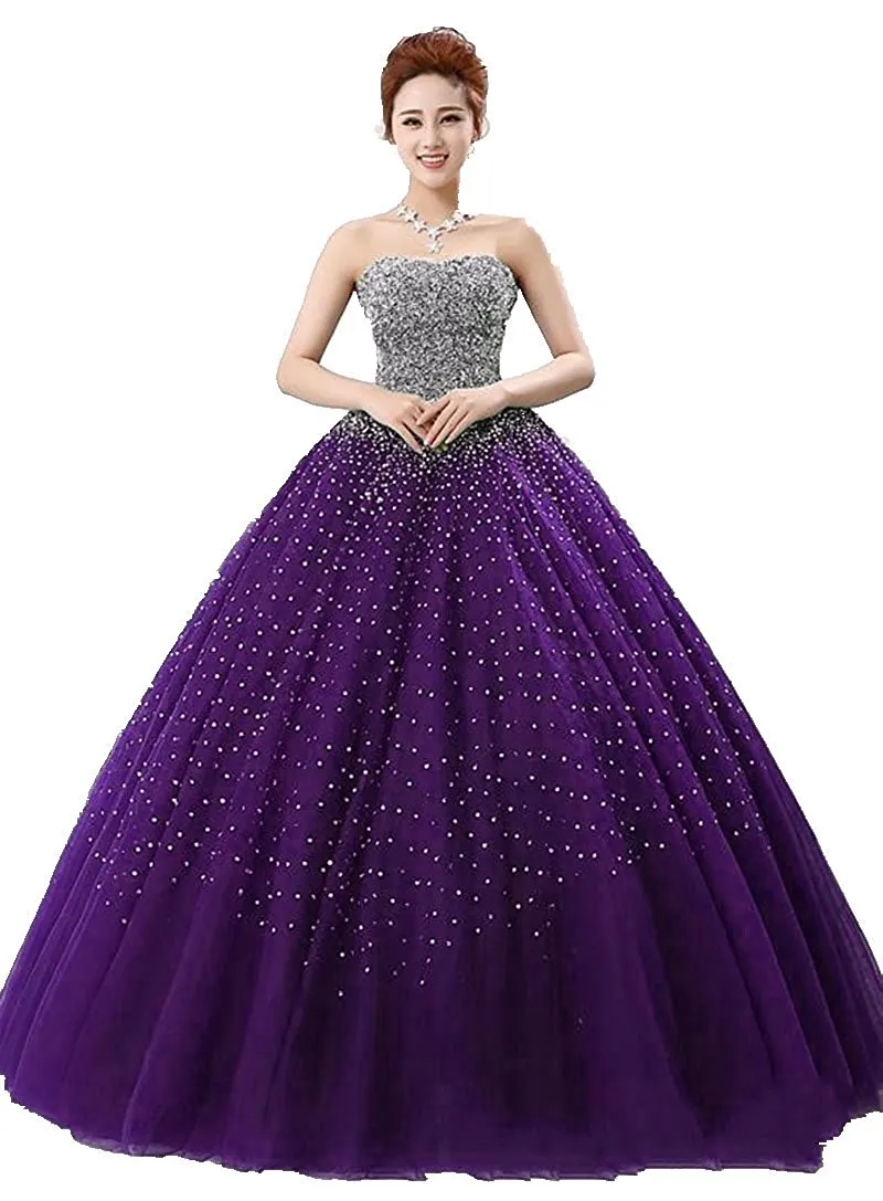 Nuevos vestidos elegantes de bola azul real vestidos de quinceañera 2017 con cuentas cristales encaje hasta dulce 16 vestidos 15 años vestidos de graduación QS1053