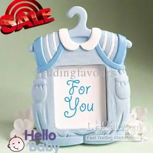 Gratis frakt 40st Cute Baby Themed Blue Photo Frame Favoriter Baby Shower Boy Baby Birt Dray Favors