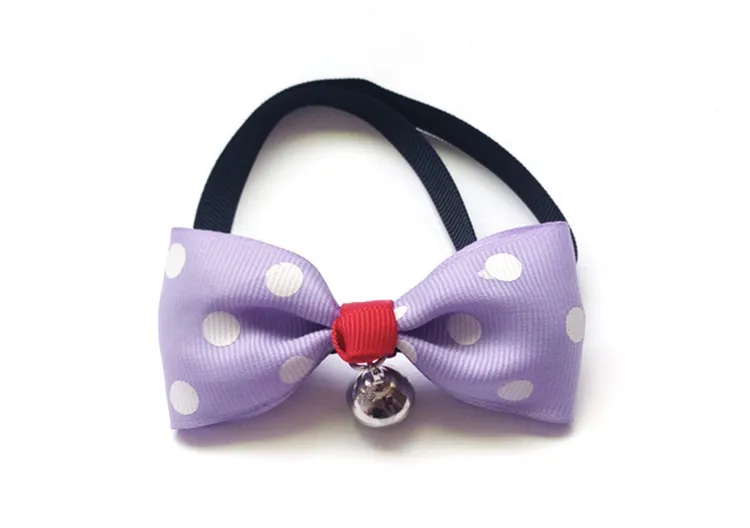 New /loot Cute Lovely Pet Dog Bowknot Tie Bow Necktie Collar Has the bell Pet Clothing Dog Cat Puppy IC758