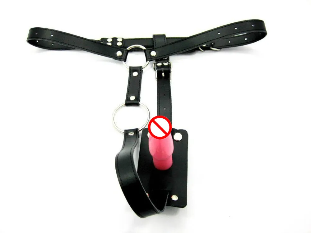 Gros-Fetish PU Harnais En Cuir Hommes Anal Butt Plug Culotte avec Anneau En Métal Ceinture De Chasteté Mâle Jeux De Sexe Jouets Érotiques Produit De Sexe