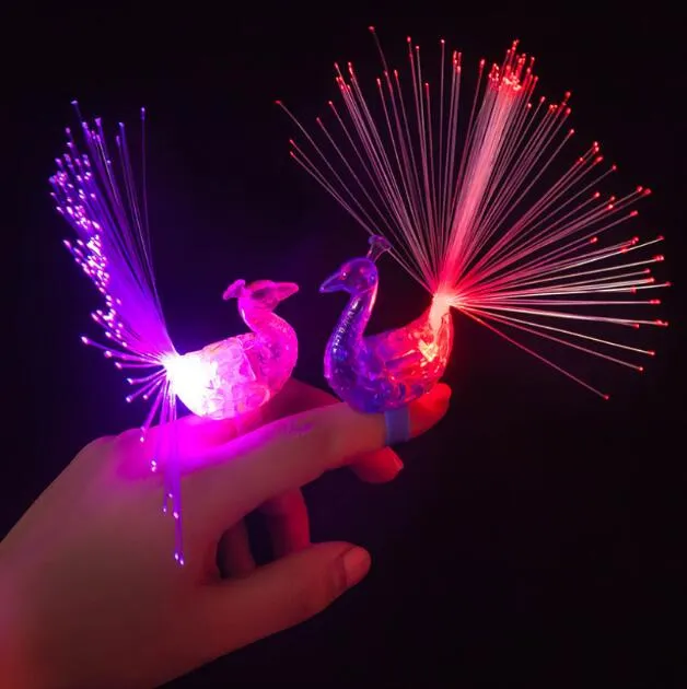 Led String Light Toy LED Light Toys Colorful Peacock Finger Lights, Fun Flashing Toys For ...