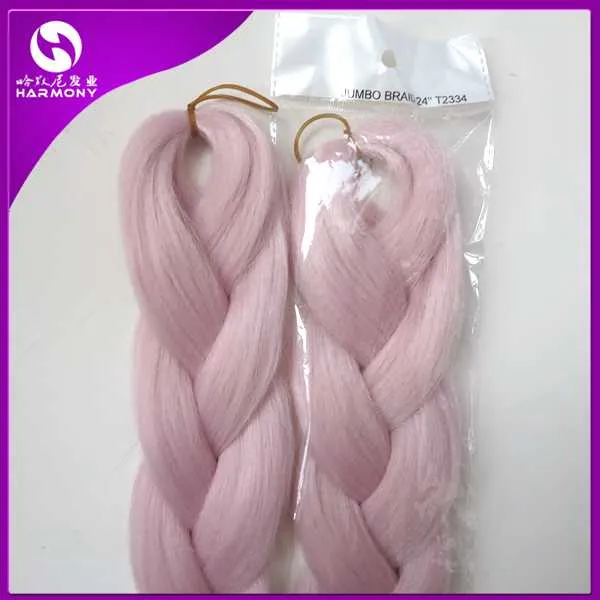 24" 80g PINK VANILLA Color Jumbo Braiding Hair Dreadlock Soft Afro Crochet Box Braids T2334