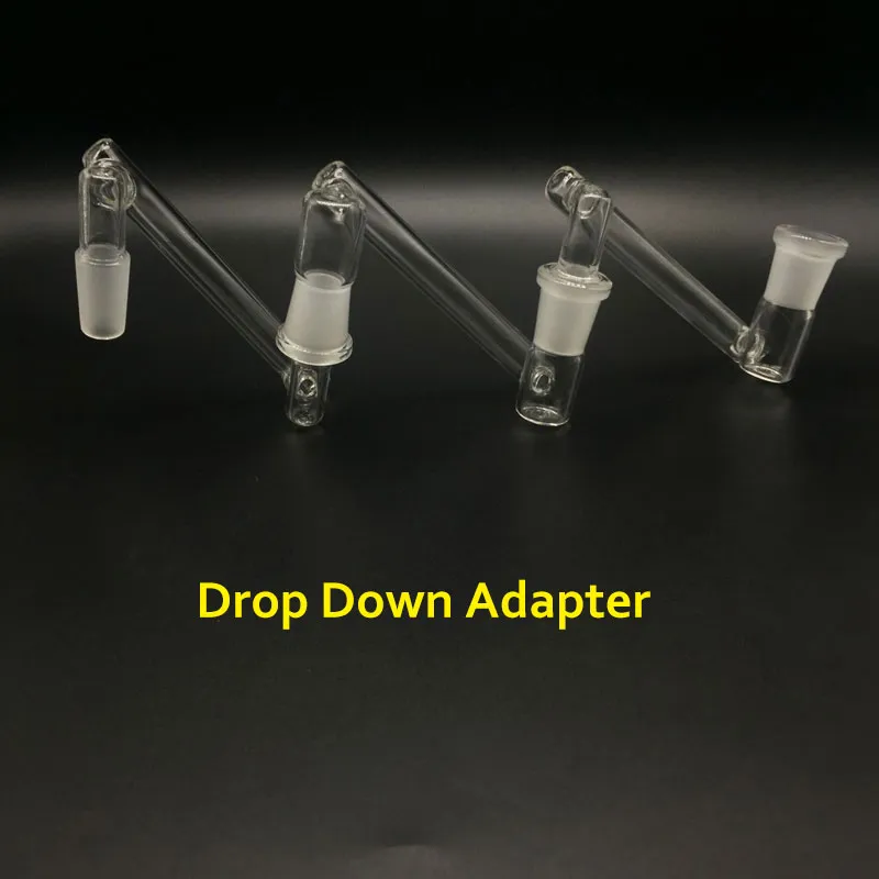 Hot Drop Down Glass Pyrex Female Male 14mm 18mm To 14mm 18mm Female Glass Drop Down Adapters For Heady Glass Bongs