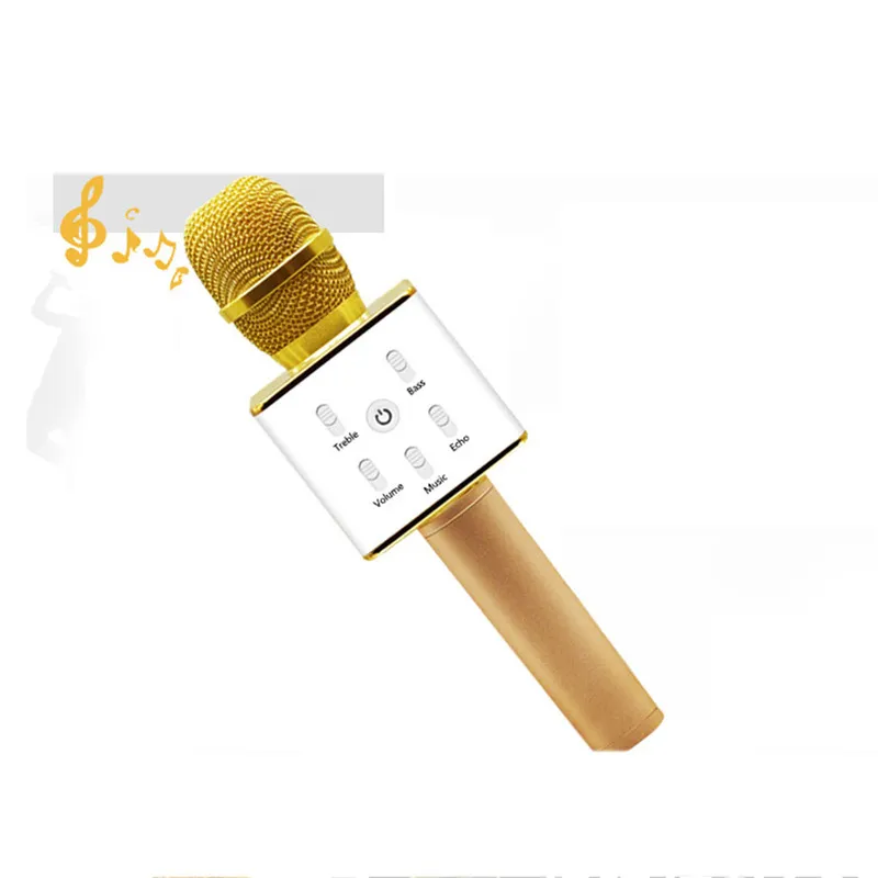 Q7 Mikrofon Bluetooth Przenośny Handheld Wireless KTV Karaoke Player Loudspeaker Mic Głośnik do iPhone 7 Plus Samsung S7