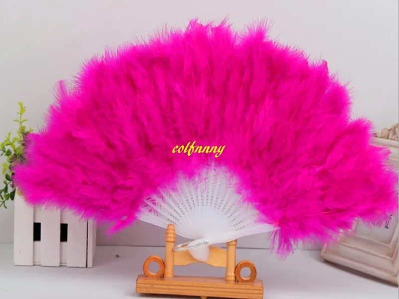 lot Fast Feather Fans Folding Dance Hand Fan Fancy Costumes For Wedding Party Supplies5365038