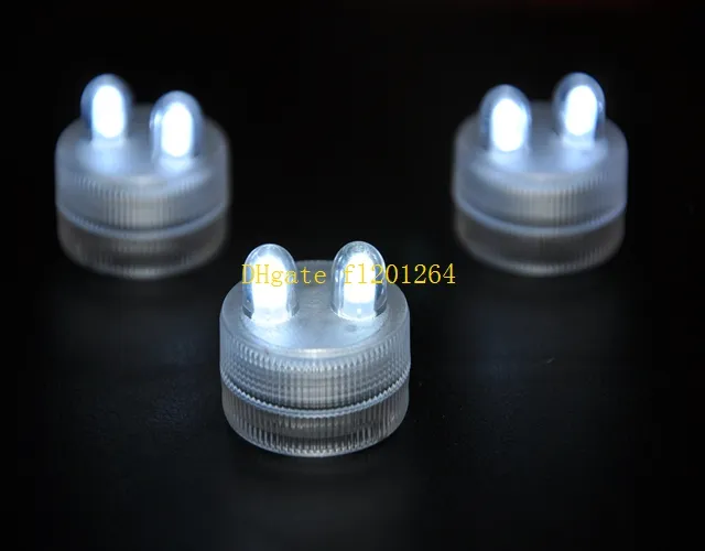 Waterproof Underwater Battery Powered Submersible Dual LED Tea Lights Candle for Wedding Party