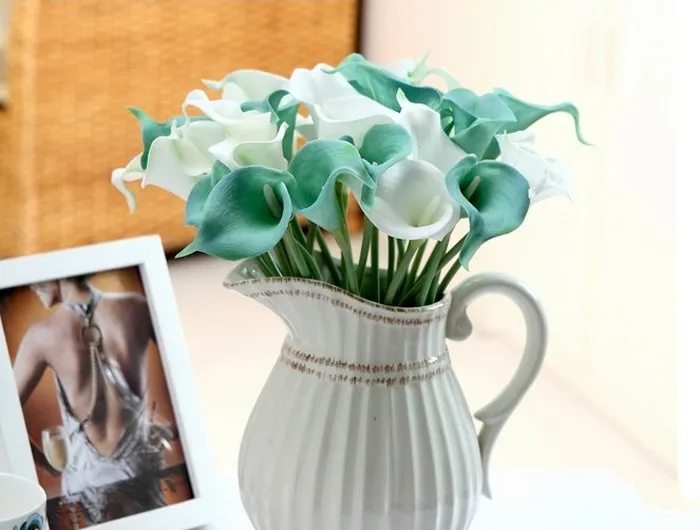 Whole Real Touch Decorative Artificial Flowers Calla lily Bouquets Artificial Wedding Bouquet Party Supplies 8639692