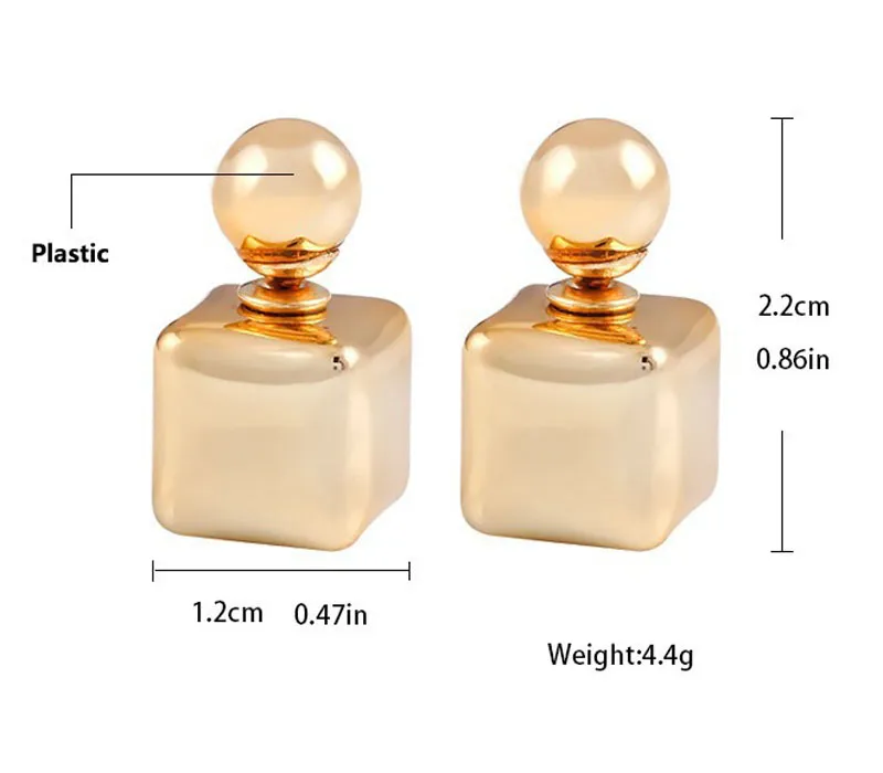 Mignon bonbon rayure cube boucles d'oreilles double face perle grosse boule boucles d'oreilles bijoux de mode bohème déclaration cadeaux pour les femmes livraison gratuite