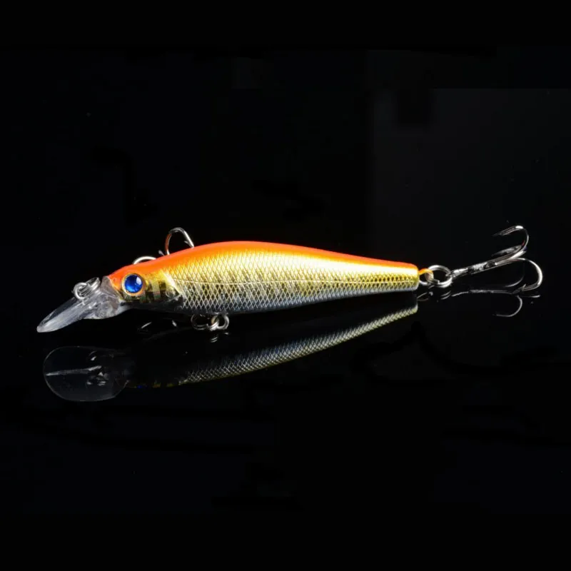 8 färg minnow fiske lockar bass crankbait krokar tackla veva beten 3d ögonfiske lockar oppväska packning 8,4g